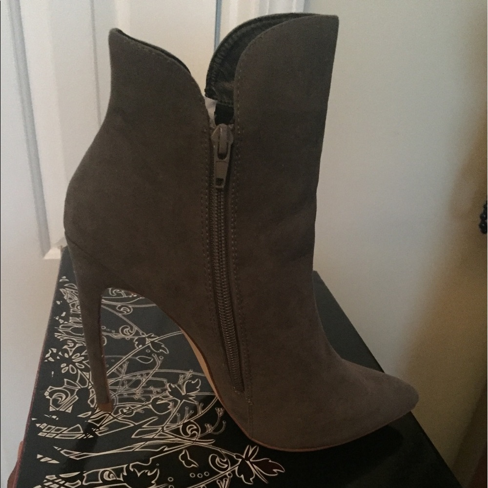 Grey Suede Booties